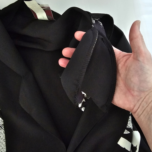 Vintage Matches Blazer Jacket Size 8 Black Oversized Elastic Waist Shoulder Pads - Picture 6 of 9